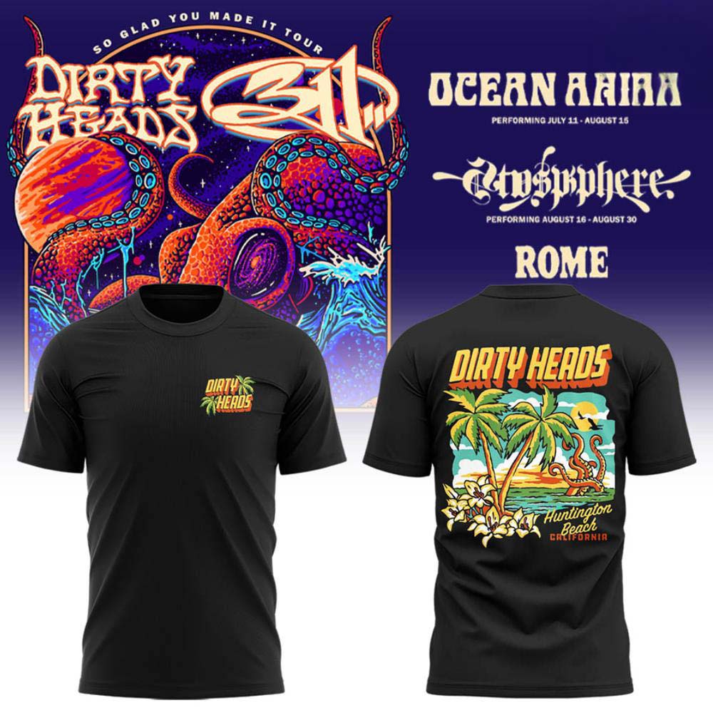 Dirty Heads x 311 So Glad You Made It Tour 2026 Black Graphic T Shirt - Best Gift for Fans