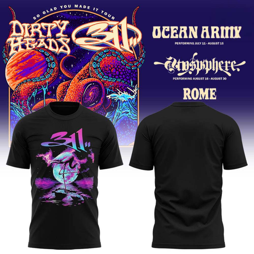 Dirty Heads x 311 So Glad You Made It Tour 2026 Black Purple T Shirt - Best Gift for Fans