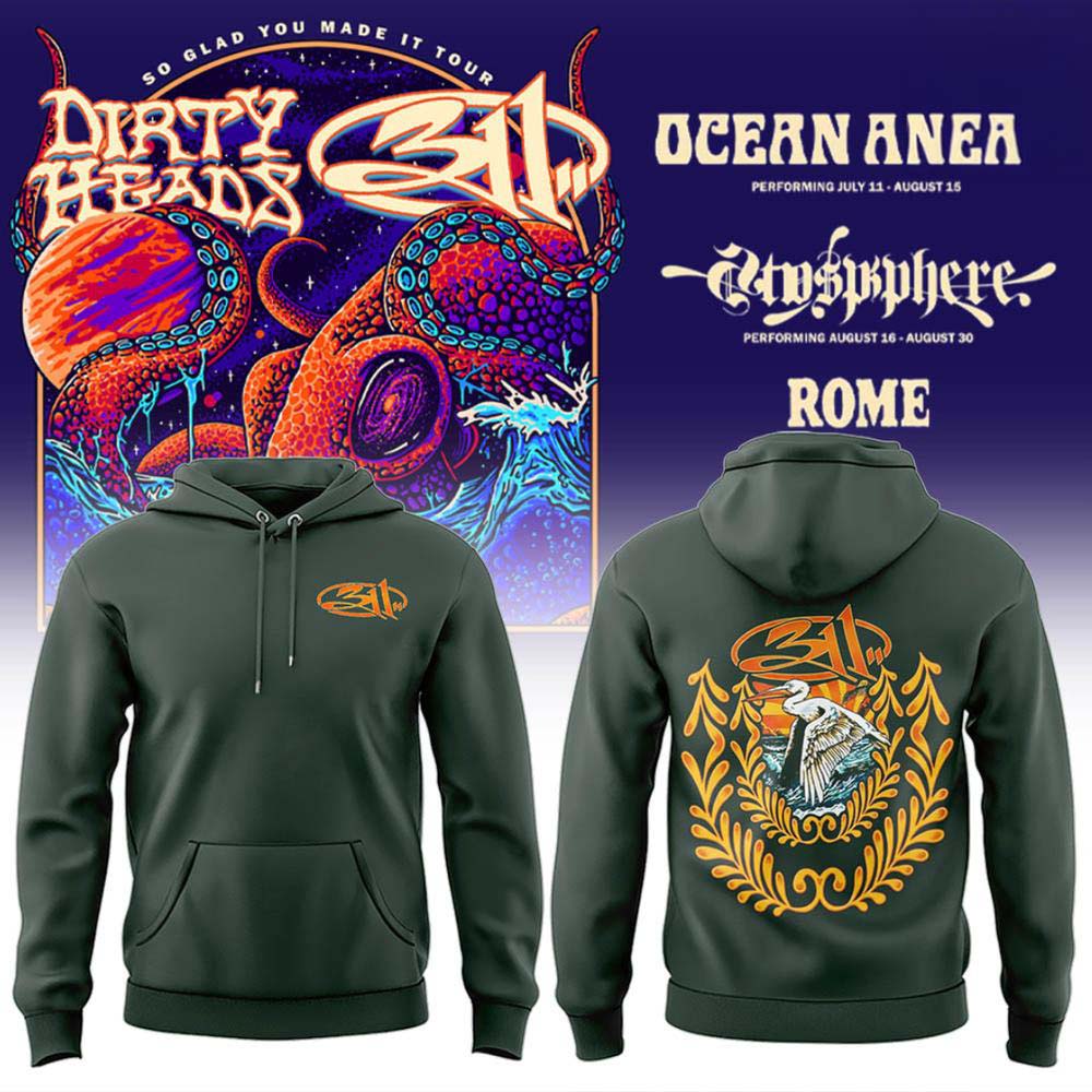 Dirty Heads x 311 So Glad You Made It Tour 2026 Forest Green Hoodie - Gift Idea for Fans