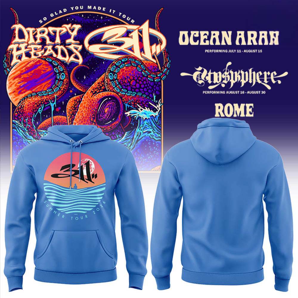 Dirty Heads x 311 So Glad You Made It Tour 2026 Light Blue Hoodie - Gift Idea for Music Fans