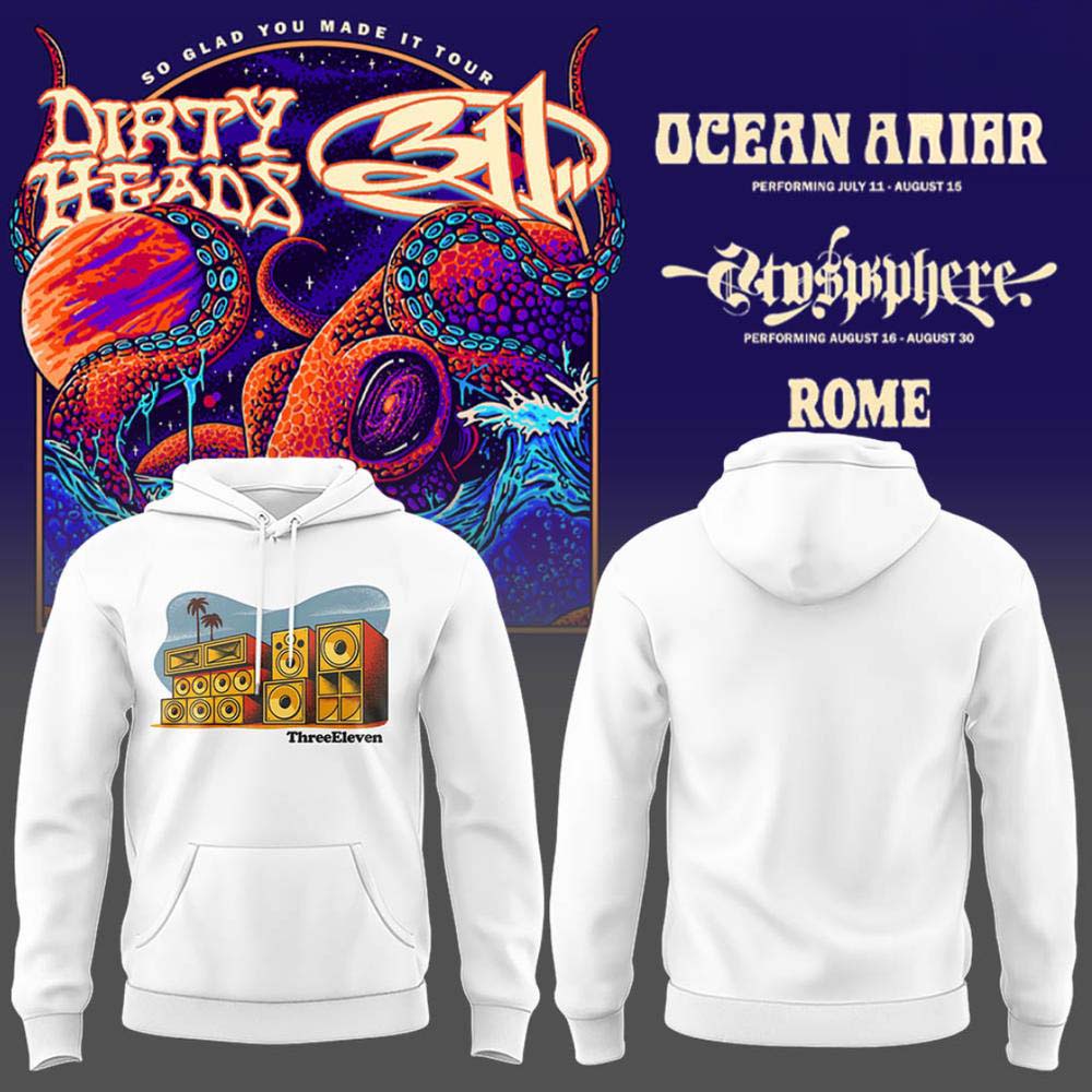 Dirty Heads x 311 So Glad You Made It Tour 2026 White Tour Hoodie - Gift Idea for Music Fans
