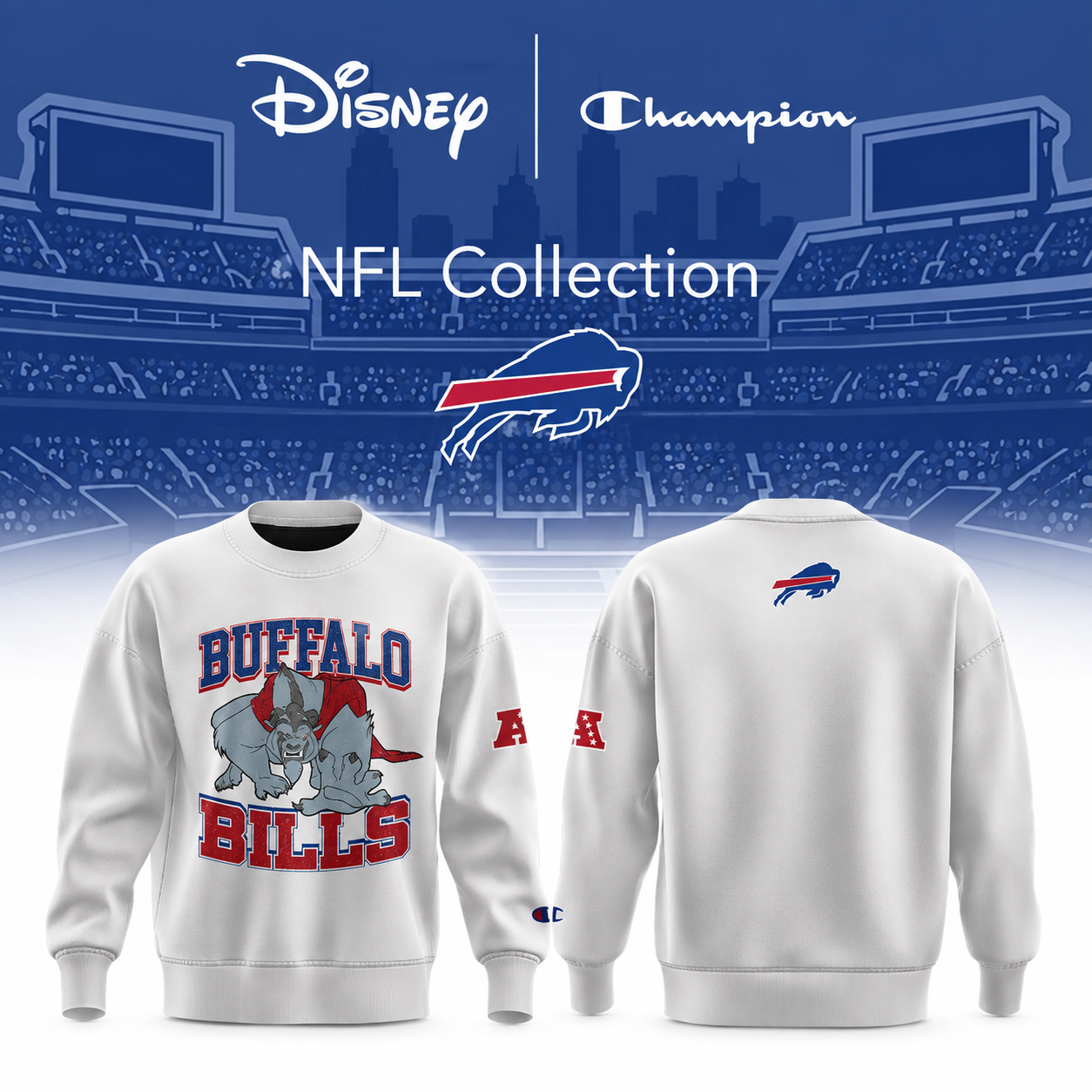 Disney Champion NFL 2026 Buffalo Bills Sweatshirt Merch