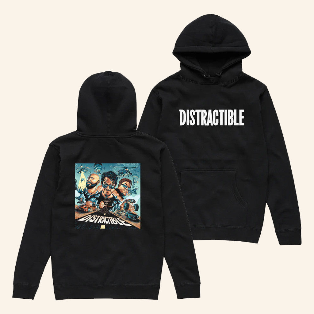 Distractible Merch Black Hoodie Christmas Gifts For Husband