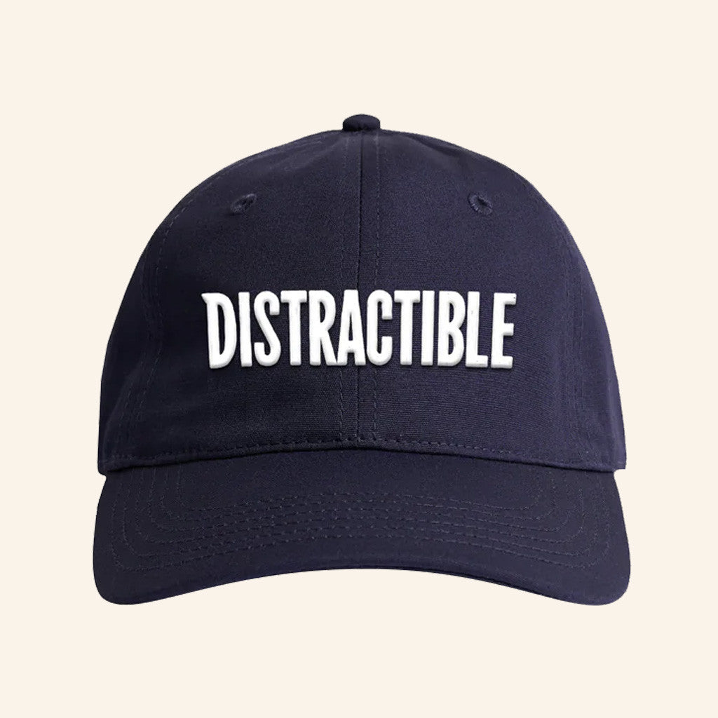 Distractible Merch Navy Embroidered Hat Christmas Gifts For Dad