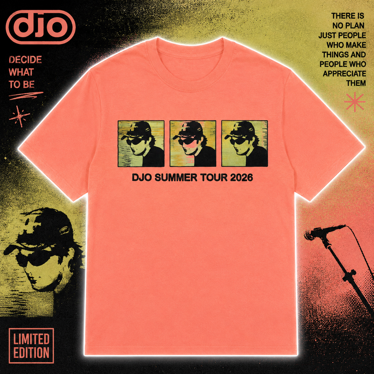DJO Summer Tour Face Panel 2026 Tour T-Shirt Merch