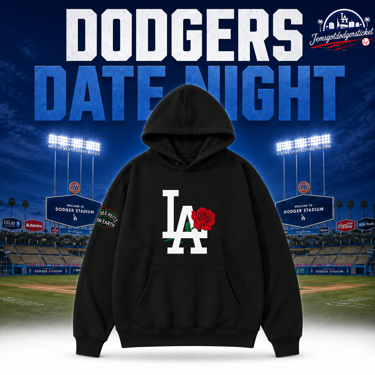 Dodgers LA Date Night Sep 04 2026 Hoodie 2 - merchtourboutique Dodgers LA Date Night Sep 04 2026 Hoodie