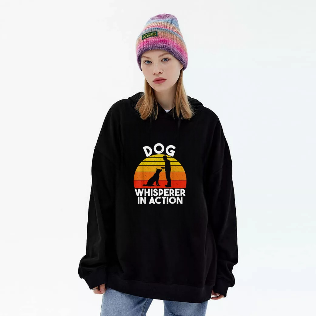 Dog Whisperer in Action Dog Trainer Graphic Hoodie