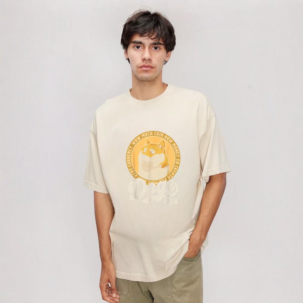 Dogecoin Doge Coin Logo Shiba Inu Dog Crypto Currency Meme Graphic Shirt