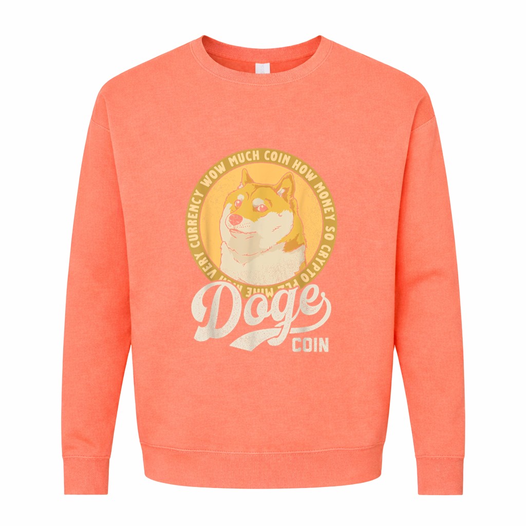 Dogecoin Doge Coin Logo Shiba Inu Dog Crypto Currency Meme Graphic Sweatshirt - Image 7
