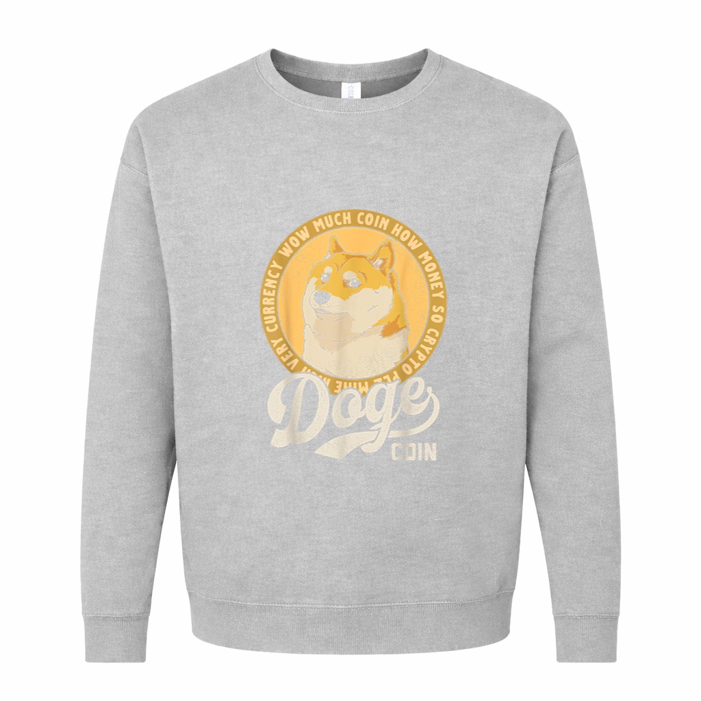 Dogecoin Doge Coin Logo Shiba Inu Dog Crypto Currency Meme Graphic Sweatshirt - Image 3