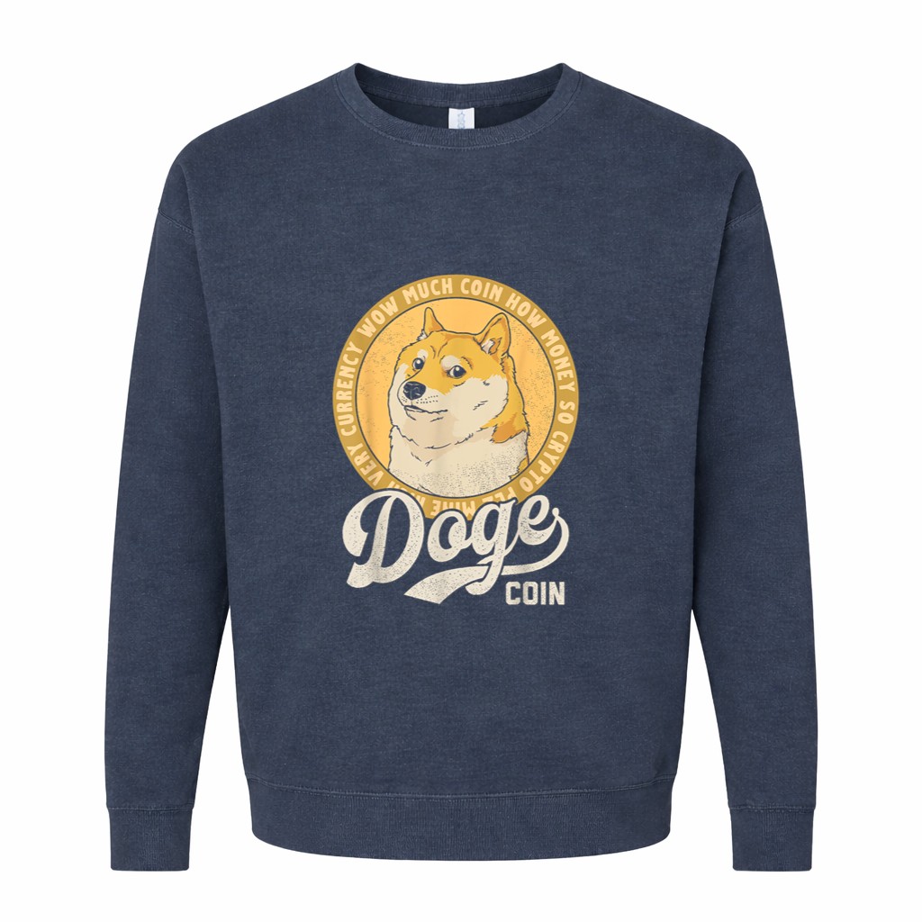 Dogecoin Doge Coin Logo Shiba Inu Dog Crypto Currency Meme Graphic Sweatshirt - Image 5