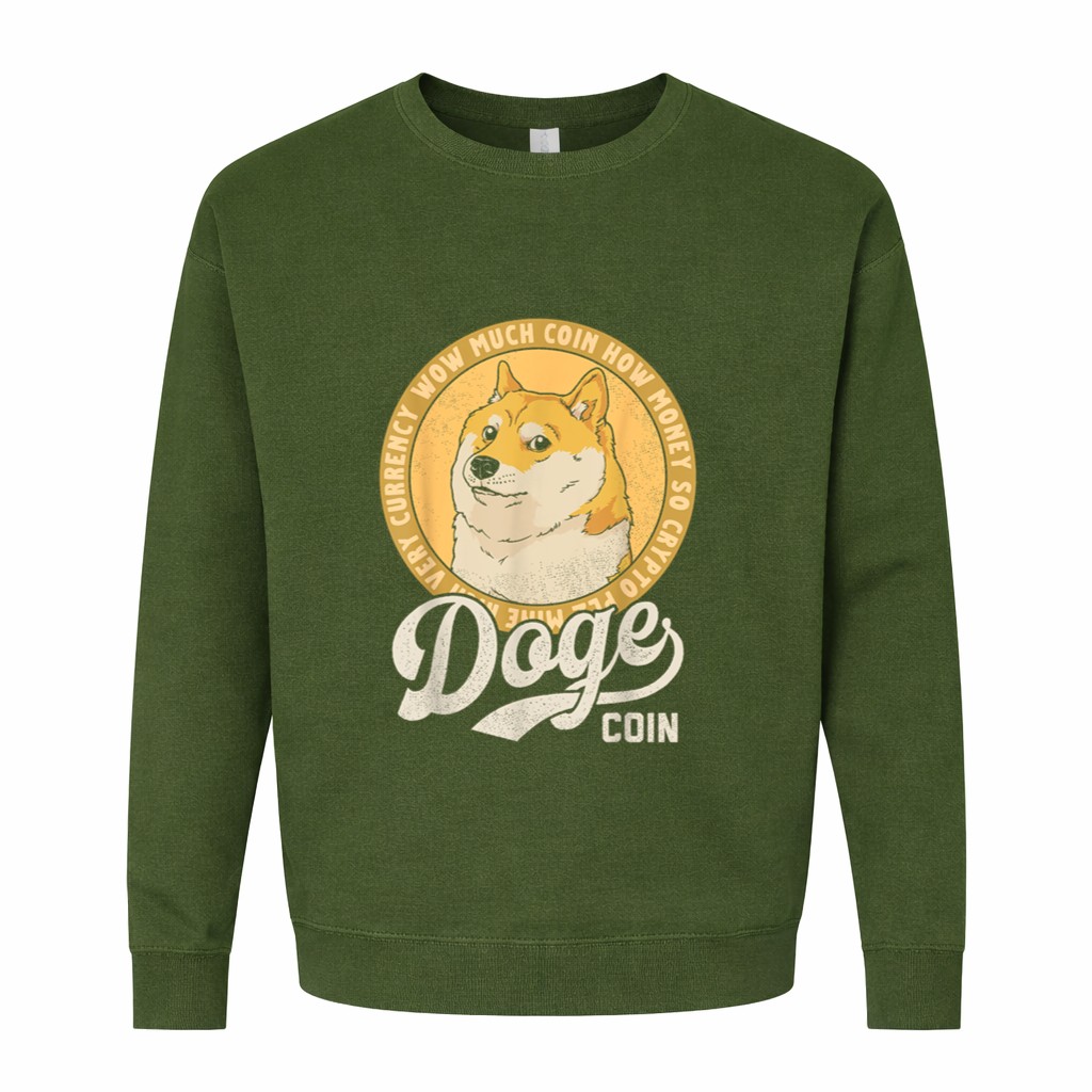 Dogecoin Doge Coin Logo Shiba Inu Dog Crypto Currency Meme Graphic Sweatshirt - Image 6