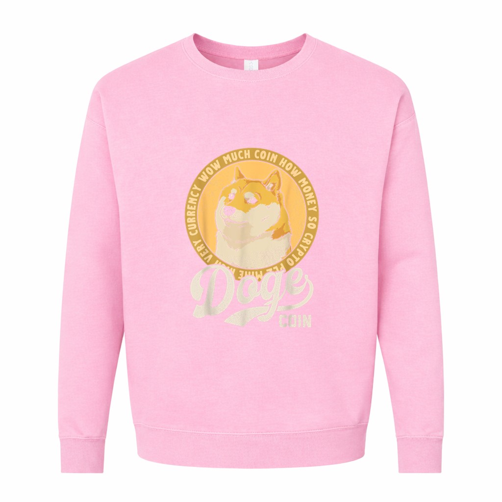 Dogecoin Doge Coin Logo Shiba Inu Dog Crypto Currency Meme Graphic Sweatshirt - Image 4