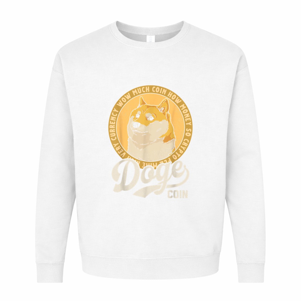 Dogecoin Doge Coin Logo Shiba Inu Dog Crypto Currency Meme Graphic Sweatshirt - Image 2