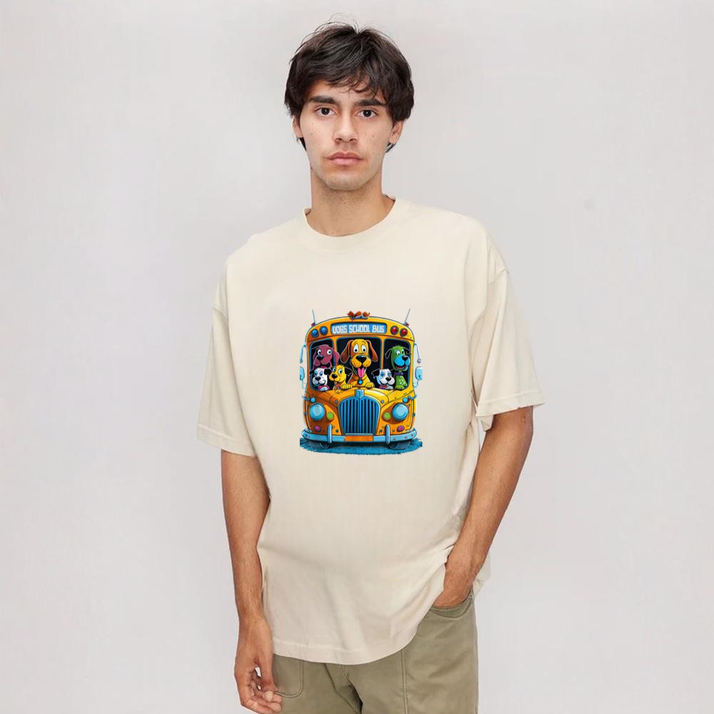 Doggie Daycare Bus Pick-Up Funny Design for Dog Lovers Graphic Shirt