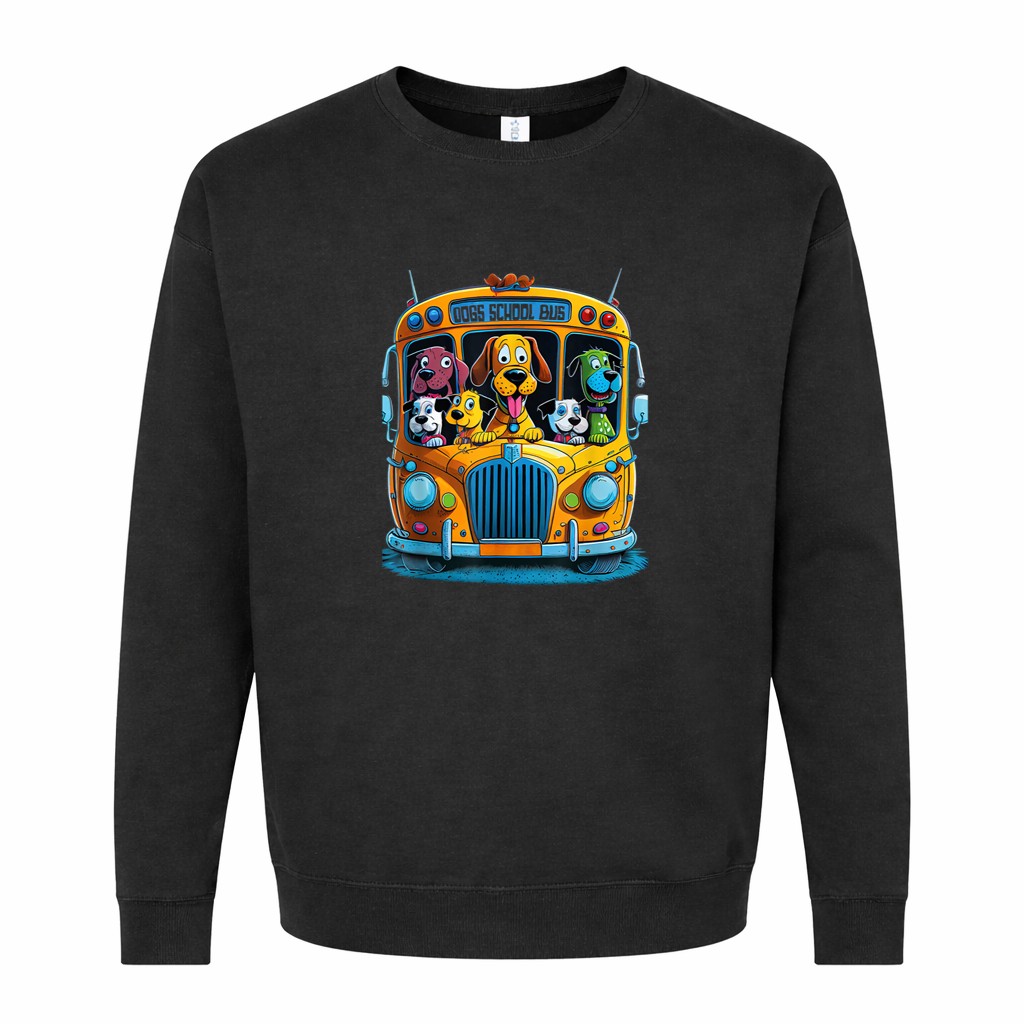 Doggie Daycare Bus Pick-Up Funny Design for Dog Lovers Graphic Sweatshirt