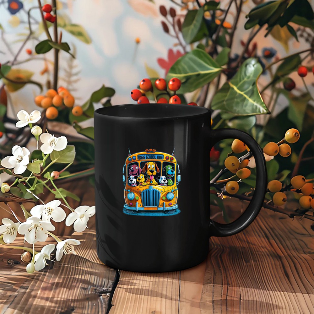 Doggie Daycare Bus Pick-Up Funny Design for Dog Lovers Mug