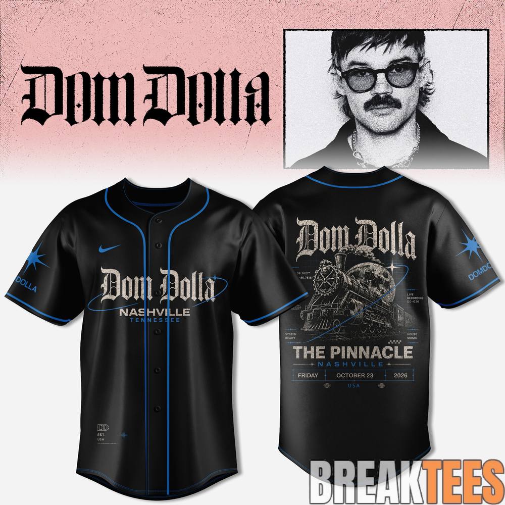 Dom Dolla Tour 2026 Nashville Edition Baseball Jersey
