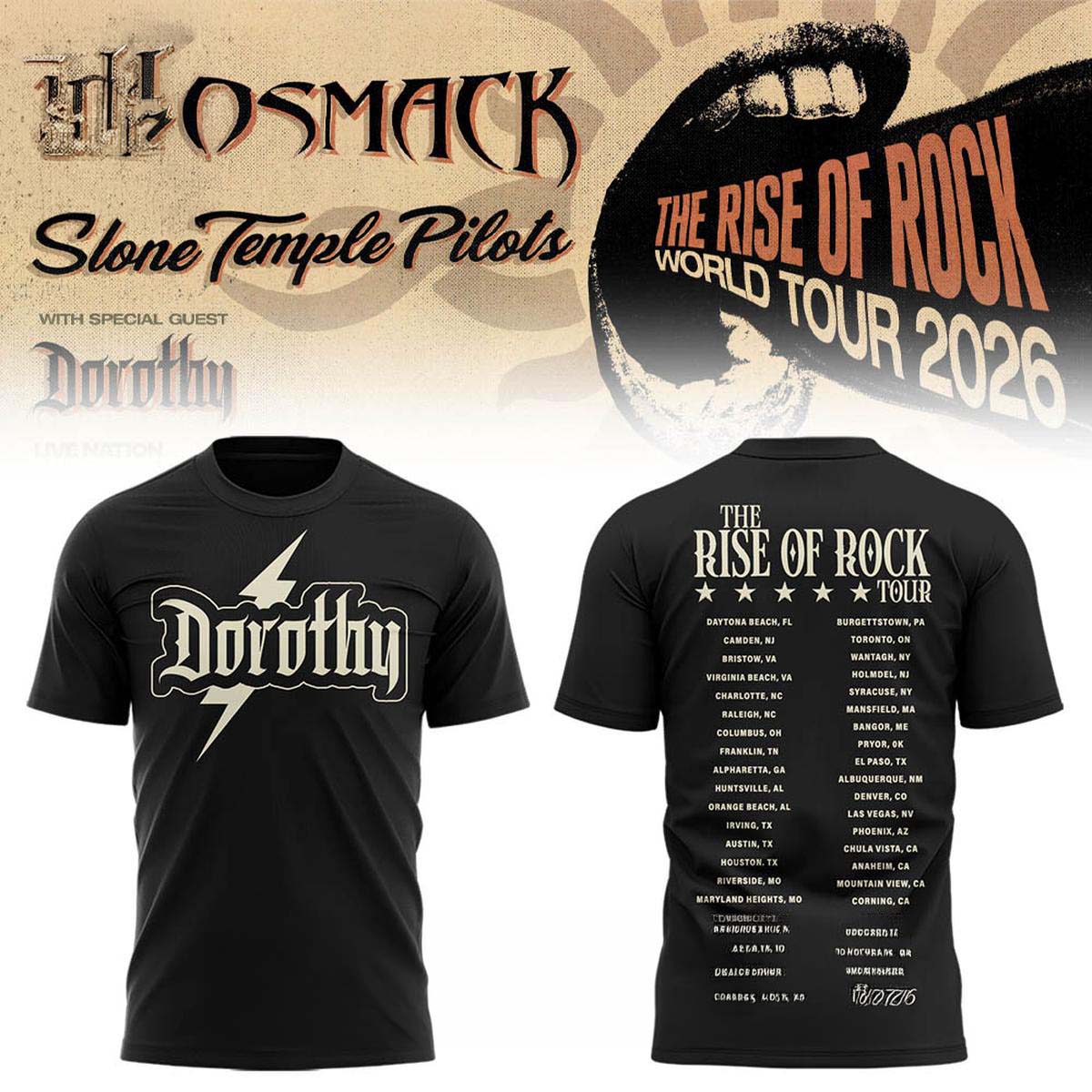 Dorothy The Rise Of Rock World Tour 2026 Concert Graphic T-Shirt Best Gift for Fans
