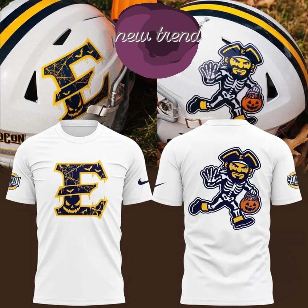 East Tennessee State Buccaneers Halloween Running Bucky 2026 3D Shirt