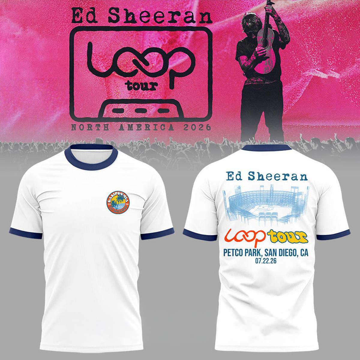 2026 Ed Sheeran Loop Tour North America Petco Park San Diego T-Shirt