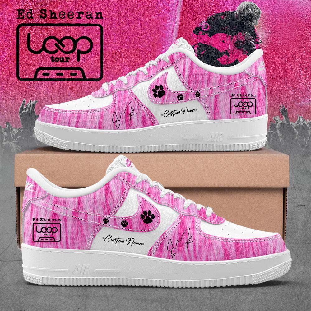 Ed Sheeran The Loop Tour 2026 Pink Air Force 1 Sneakers - Best Gift for Fans