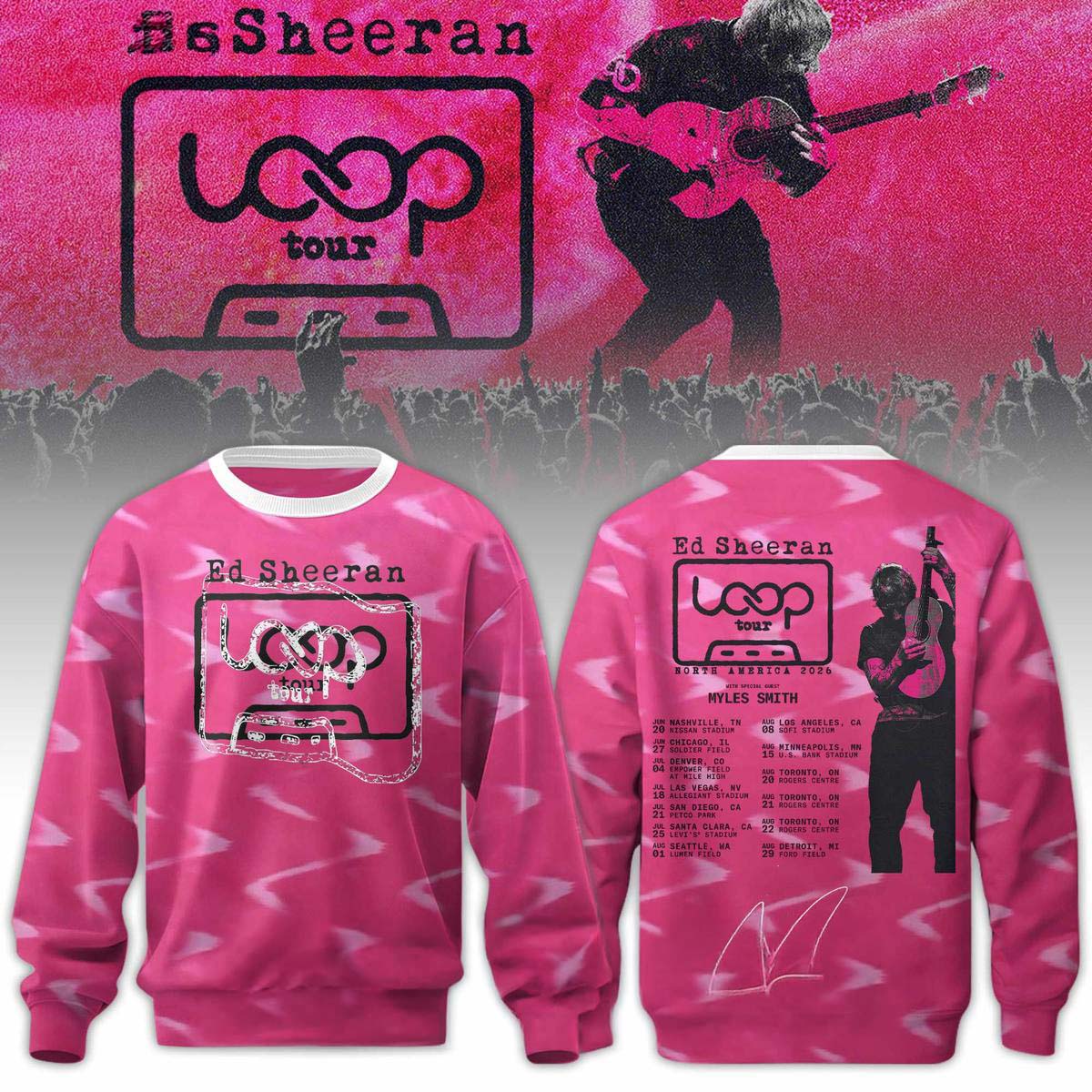 Ed Sheeran The Loop Tour Zip Hoodie - Official Concert Merchandise Gift for Fans