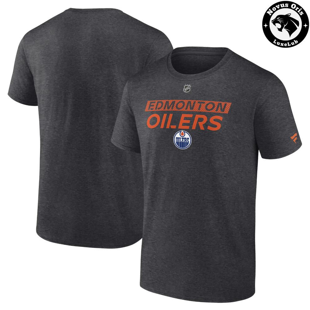 Edmonton Oilers Fanatics Branded Charcoal Heather Graphic T-Shirt