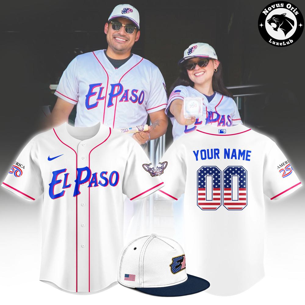 El Paso 4th Of July America 250 Custom Name Baseball Jersey 1 - Unicasport El Paso 4th Of July America 250 Custom Name Baseball Jersey