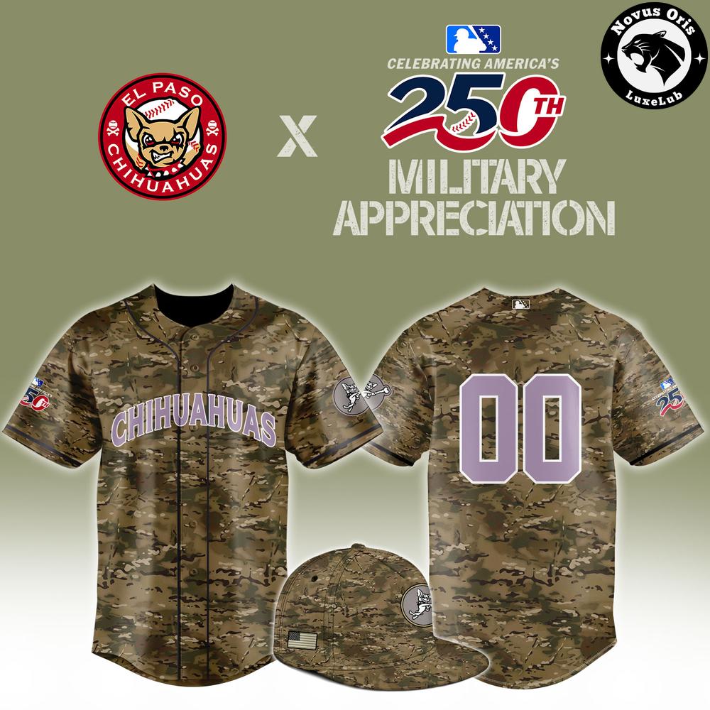 El Paso Chihuahuas 250th America Military Appreciation Limited Edition Baseball Jersey 1 - Unicasport El Paso Chihuahuas 250th America Military Appreciation Limited Edition Baseball Jersey