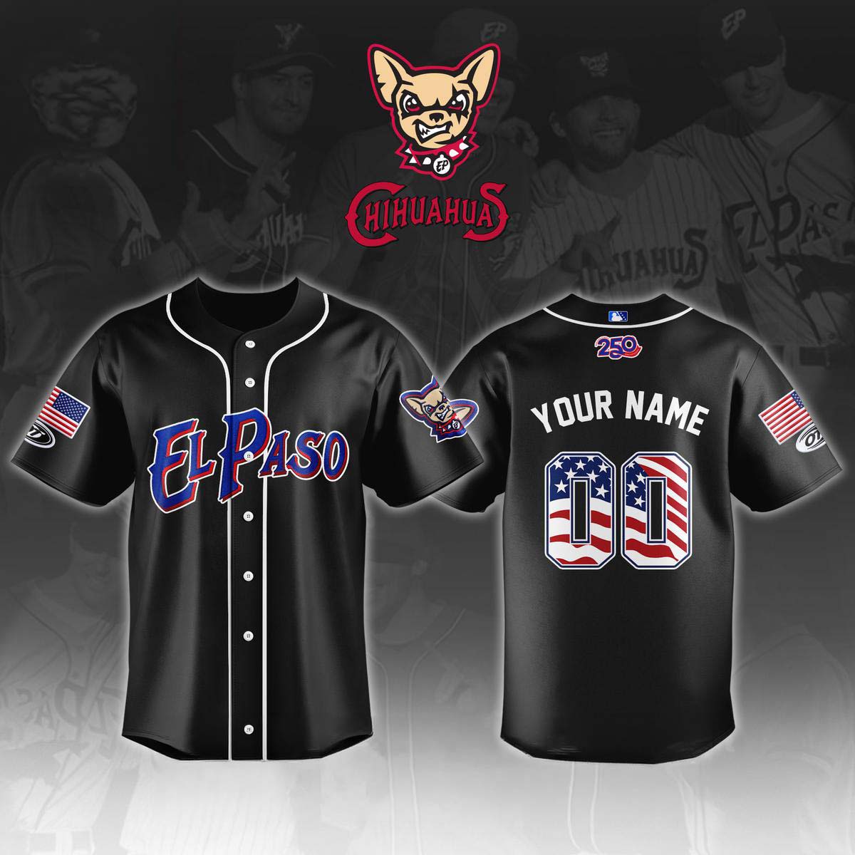 El Paso Chihuahuas 4th of July 250th Black Custom Baseball Jersey - Best Gift for Fans