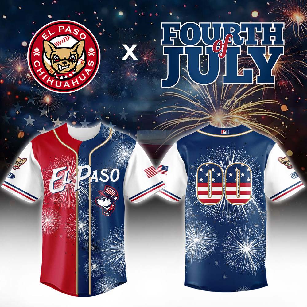 Custom El Paso Chihuahuas 4th Of July Independence Day Jersey
