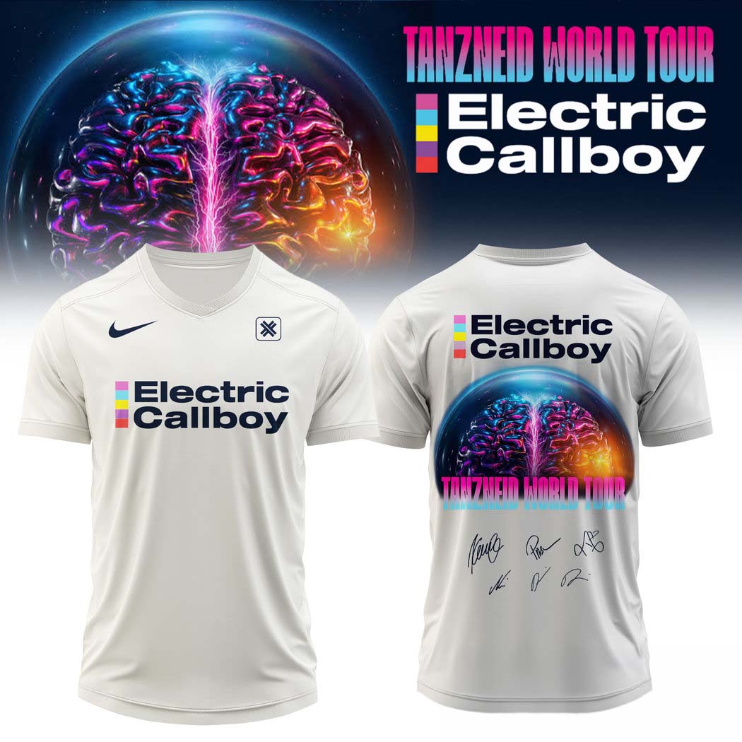 Electric Callboy Tanzneid World Tour 2026 White Signature Football Jersey 1 - Unicasport Electric Callboy Tanzneid World Tour 2026 White Signature Football Jersey