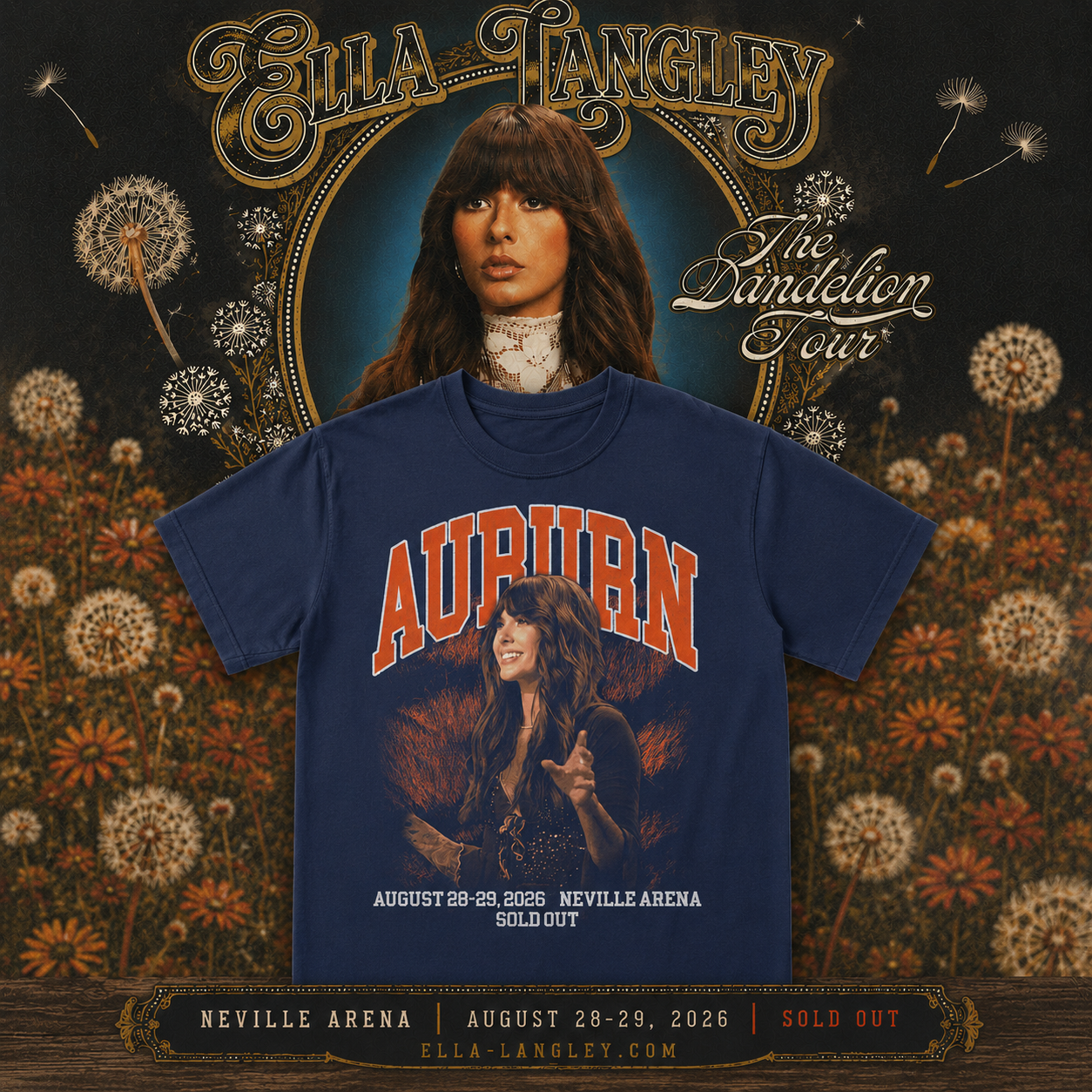 Ella Langley Aug 29 2026 Neville Arena in Auburn, Alabama Merch