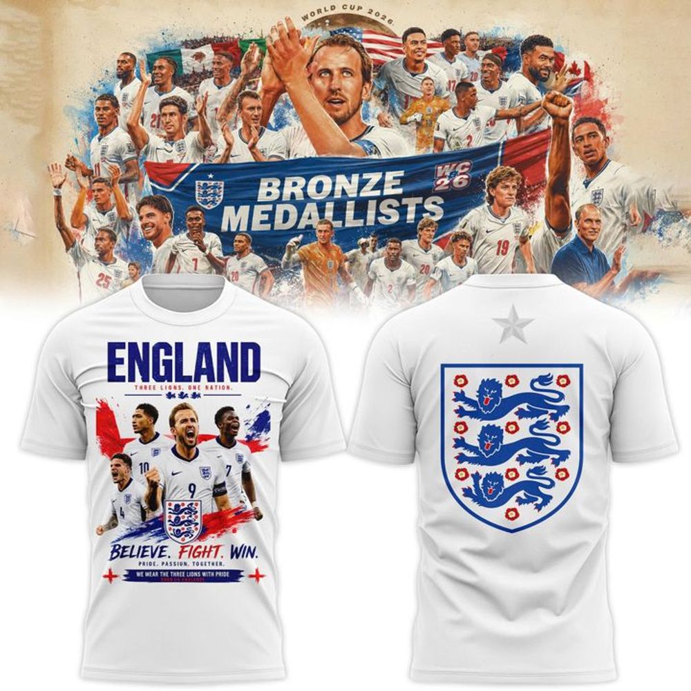 Limited Edition 2026 World Cup England Football Team 3rd Place Shirt