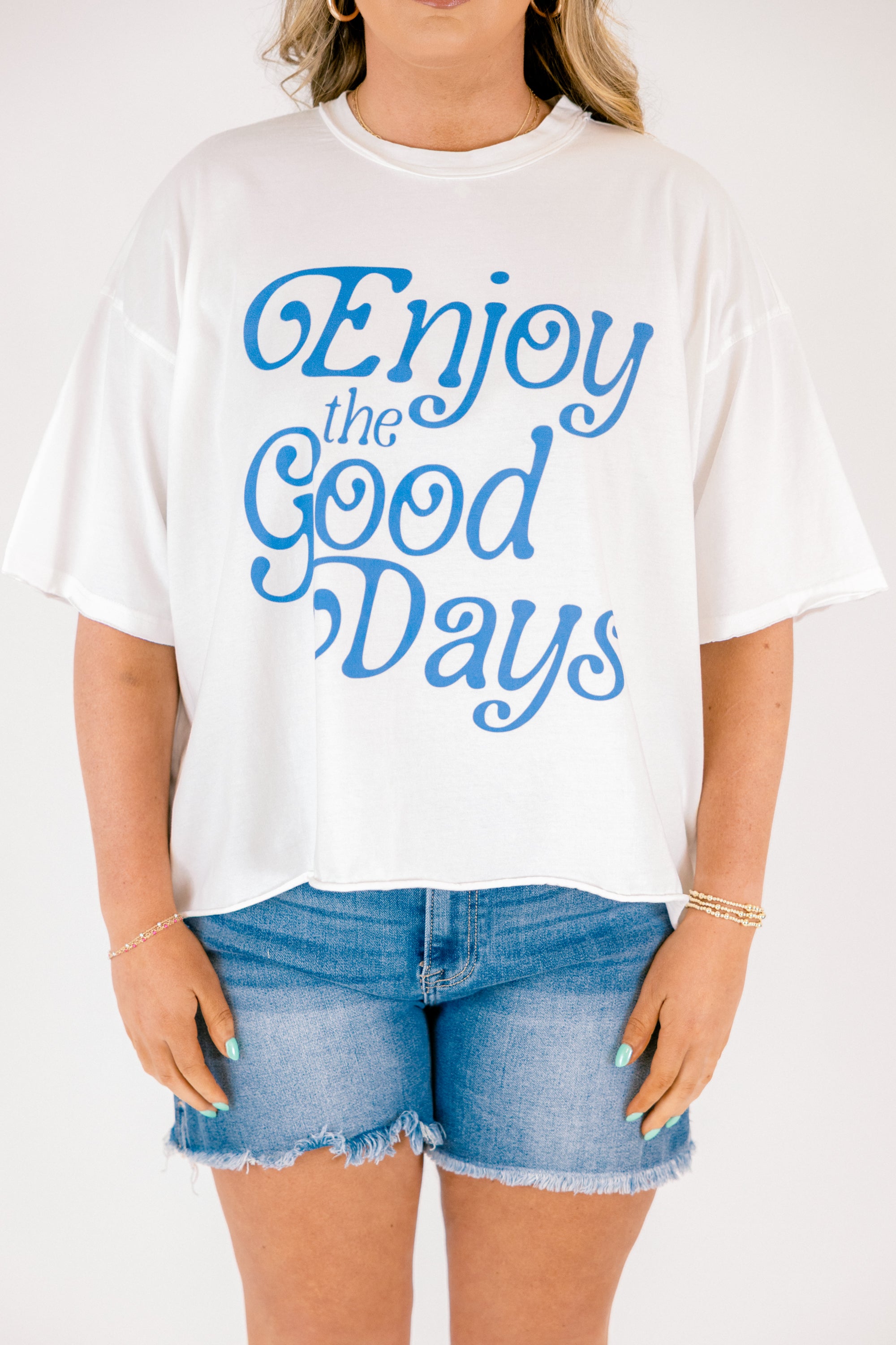 Enjoy Good Days Vintage Wash Tee, White 4 Enjoy Good Days Vintage Wash Tee, White - Image 4