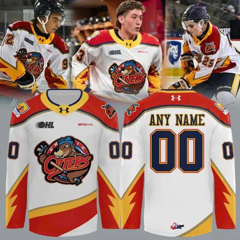 Erie Otters OHL Custom Name Number Warmup Hockey Jersey
