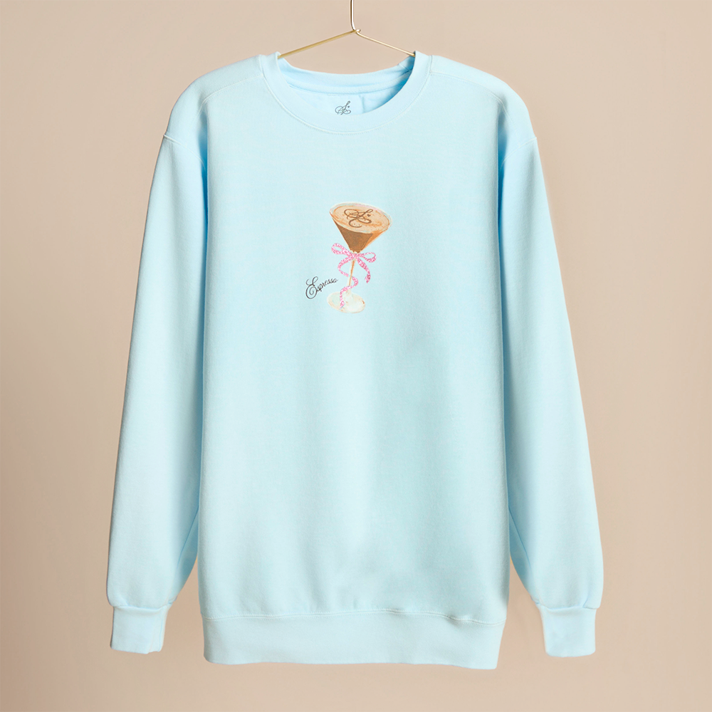 Espresso Martini Crewneck, Coffee Lover Sweatshirt, Vintage Streetwear Pullover, Trendy Gift for Coffee Fans