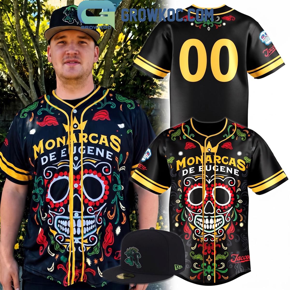 Eugene Emeralds Monarcas de Eugene Dark Night Baseball Jersey 1 - Unicasport Eugene Emeralds Monarcas de Eugene Dark Night Baseball Jersey