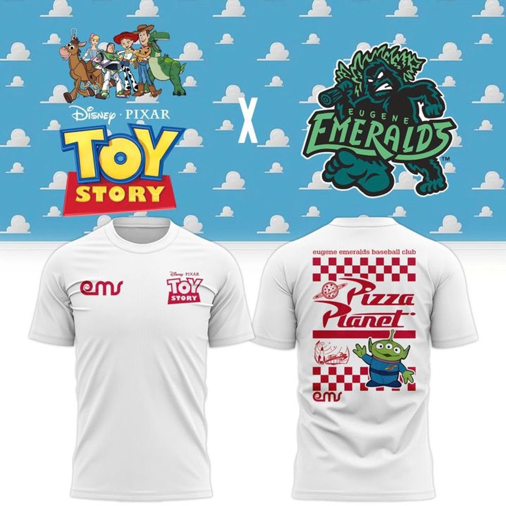 Eugene Emeralds x Toy Story Pizza Planet White Shirt