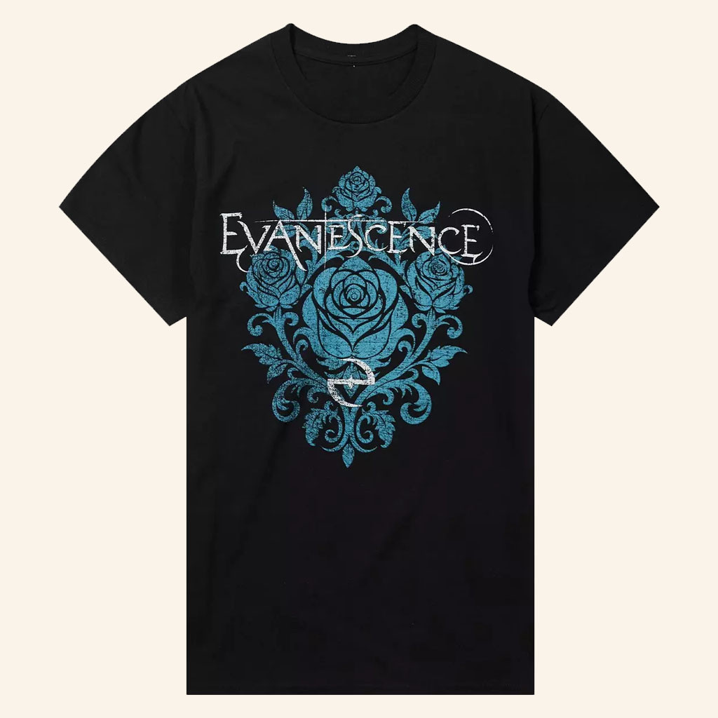 Evanescence Merch 2026 Evanescence Blue RosesTShirtEvanescence Tour Merch Gift For Fans