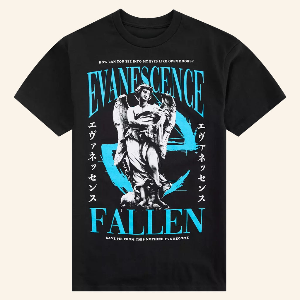 Evanescence Merch 2026 Evanescence Fallen StatueTShirtCool Gifts For Rock Lovers