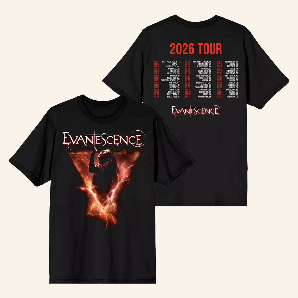 Evanescence Merch Evanescence 2026 TourTShirtPresents For Rock Music Lovers