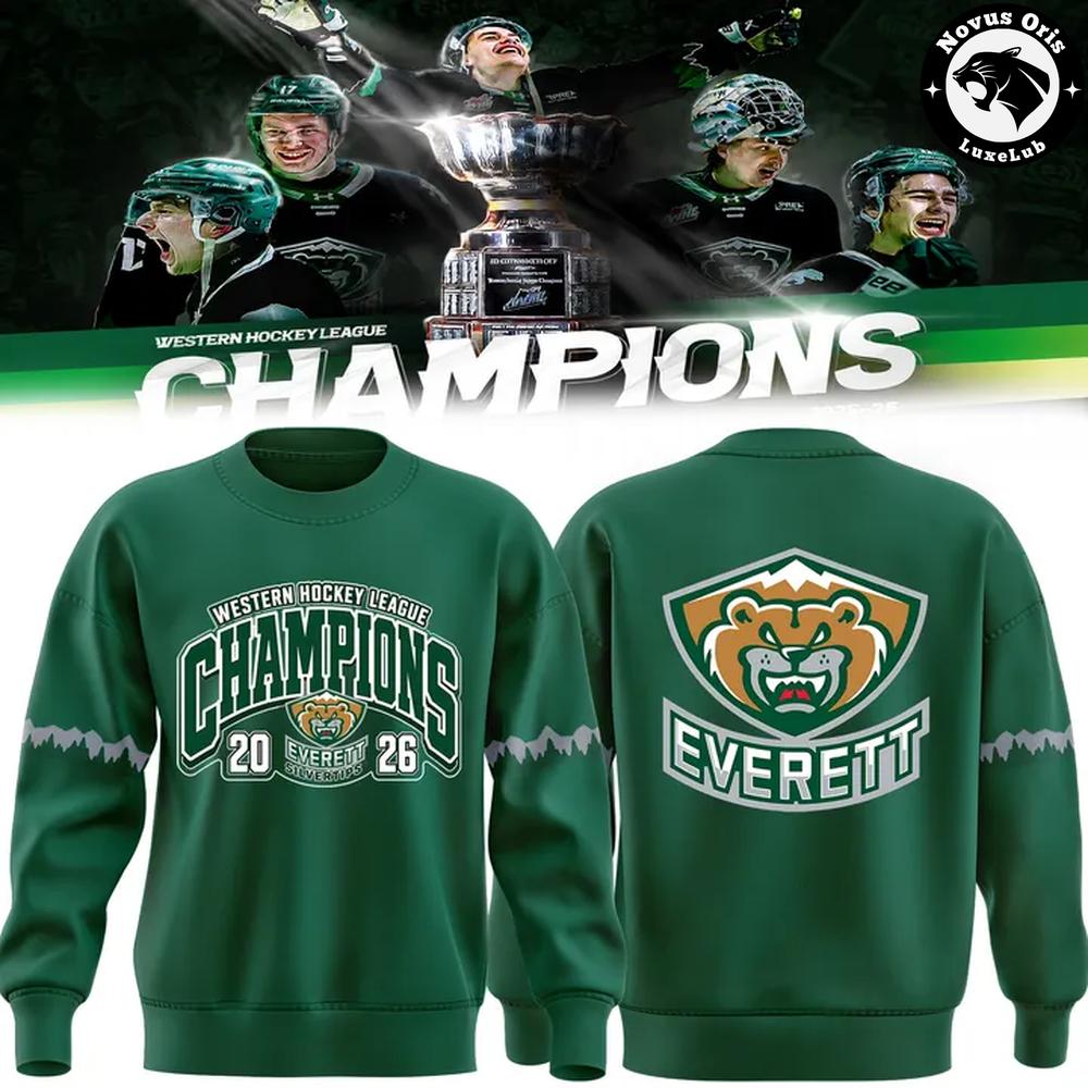 Everett Silvertips 2026 WHL Champions Limited Edition Sweatshirt 1 - Unicasport Everett Silvertips 2026 WHL Champions Limited Edition Sweatshirt