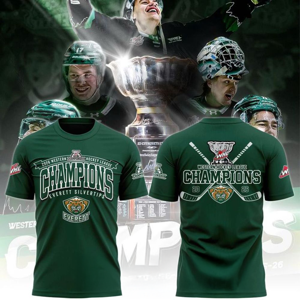 Everett Silvertips Western Hockey League Champions Green Shirt