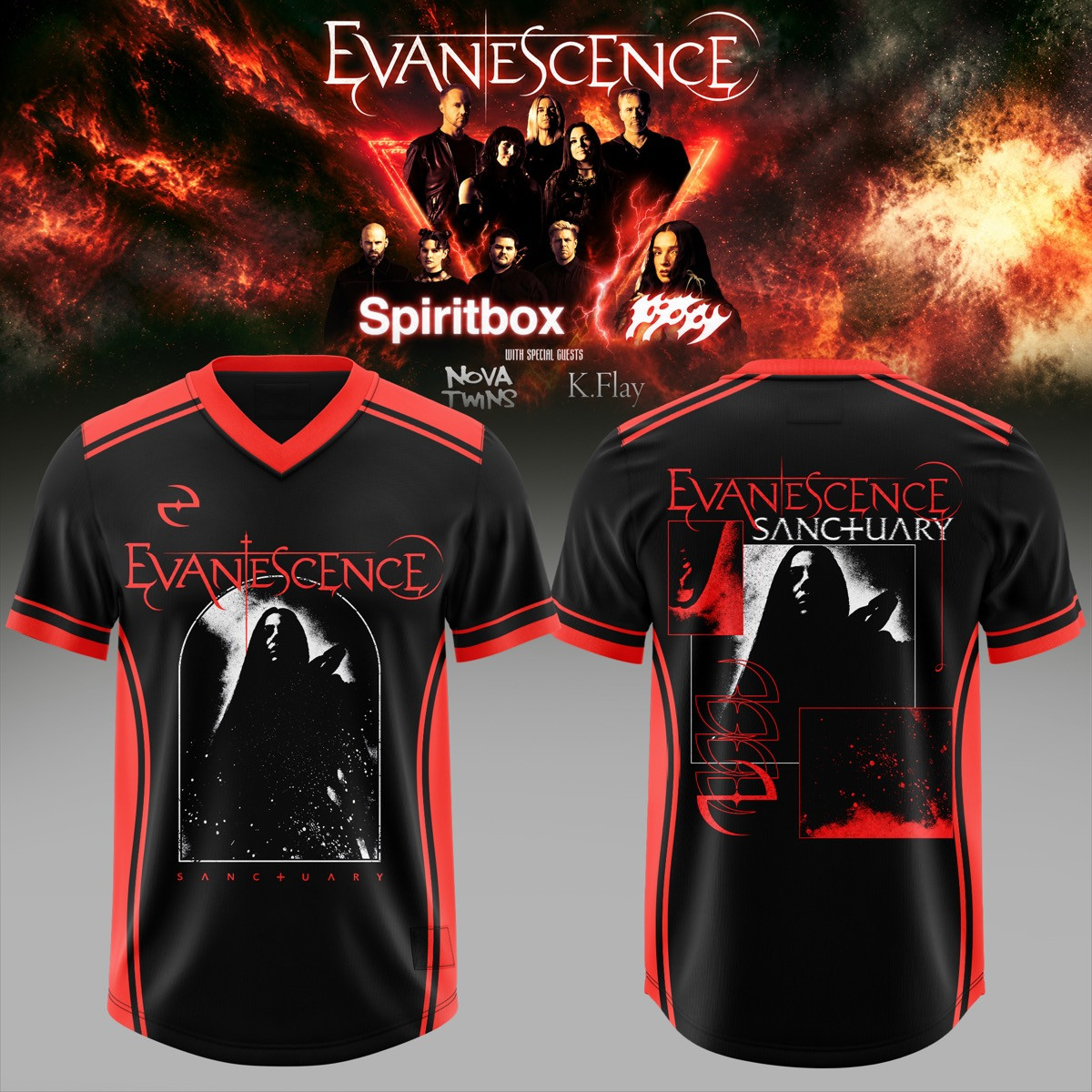 EVNSCNS Spiritbox Tour 2026 3D AOP Football Jersey V2 1 - Unicasport EVNSCNS Spiritbox Tour 2026 3D AOP Football Jersey V2