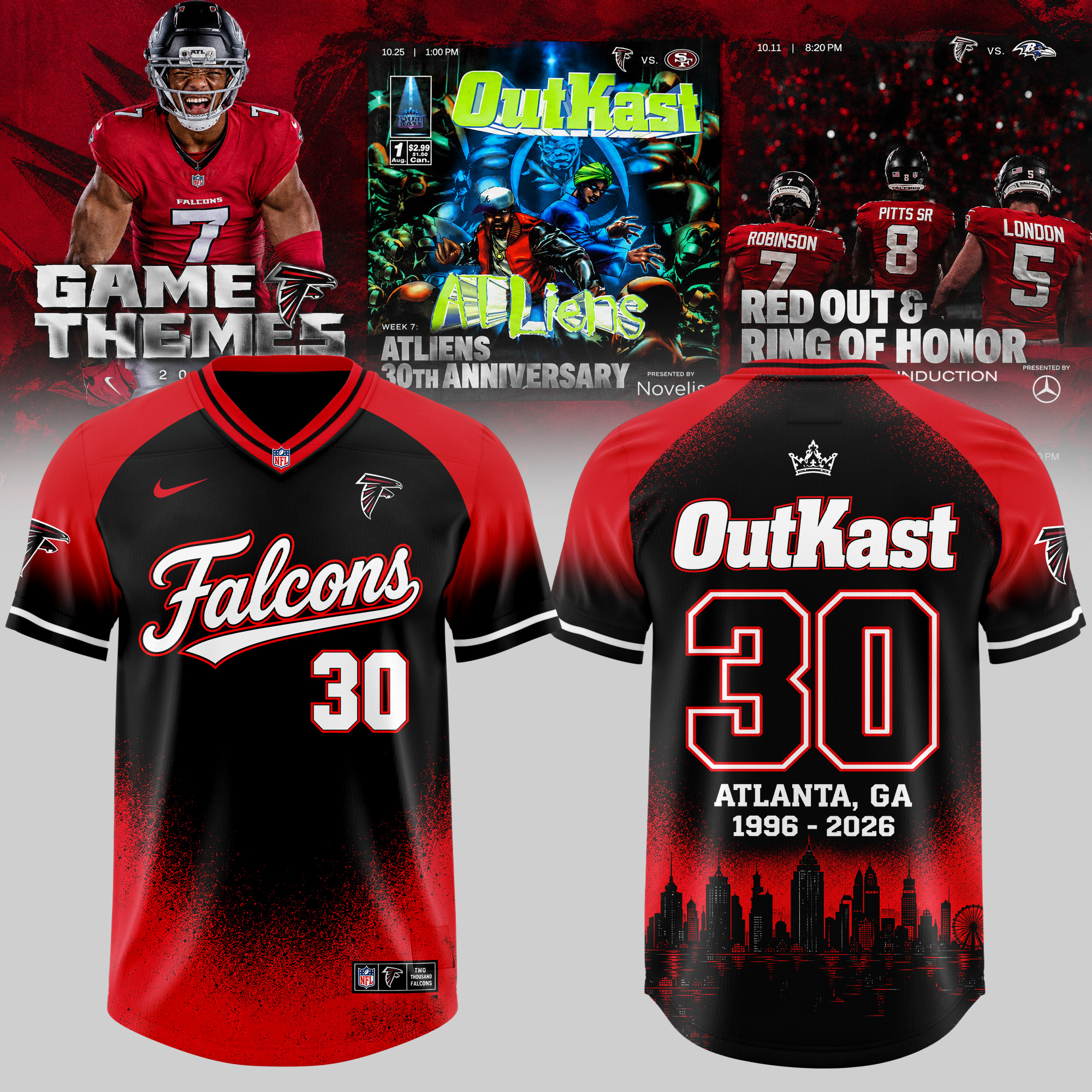 Atlanta Falcons OUTKAST ATLiens 30th Anniversary 2026 Football Jersey 3 1 - Unicasport Atlanta Falcons OUTKAST ATLiens 30th Anniversary 2026 Football Jersey 3