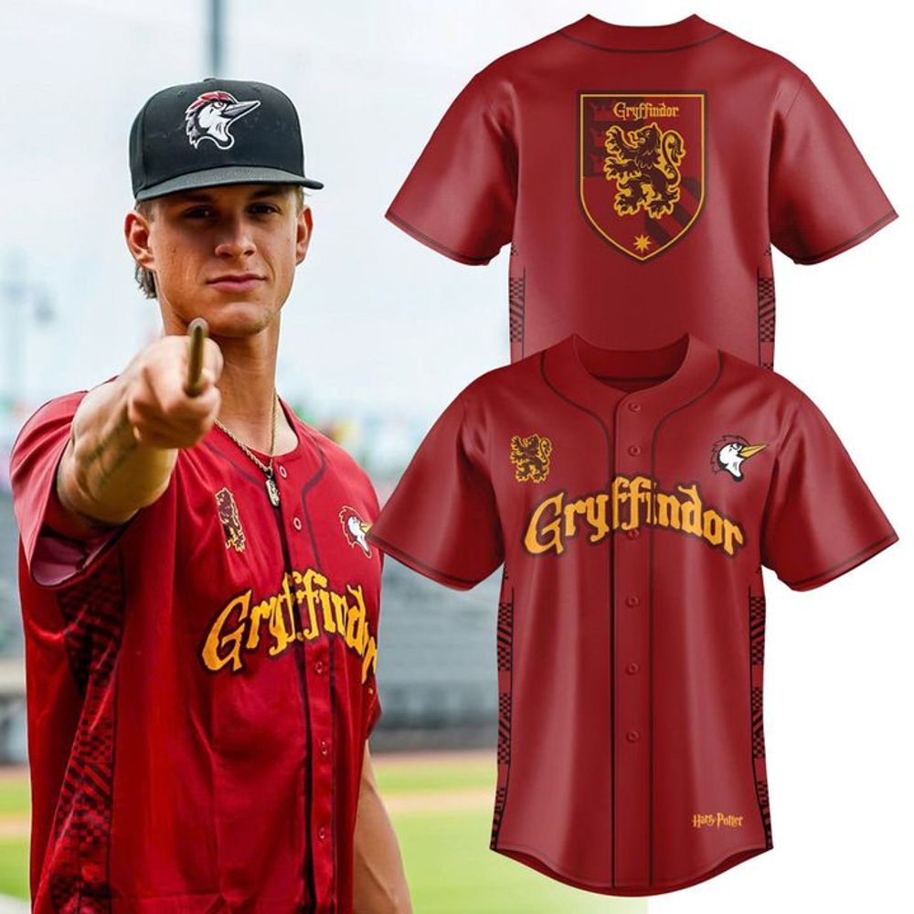 Fayetteville Woodpeckers x Gryffindor Harry Potter Night 2026 Baseball Jersey