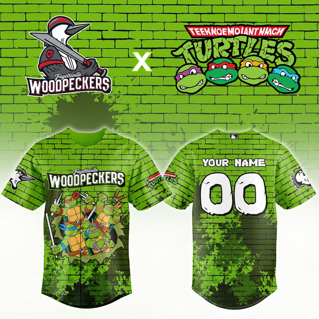 Custom Teenage Mutant Ninja Turtles Night Fayetteville Woodpeckers Baseball Jersey 1 - Unicasport Custom Teenage Mutant Ninja Turtles Night Fayetteville Woodpeckers Baseball Jersey