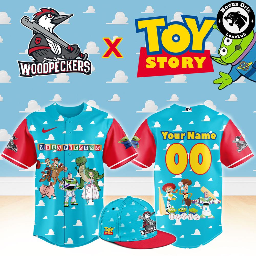 Fayetteville Woodpeckers x Toy Story Night Pixar Cartoon Custom Baseball Jersey 1 - Unicasport Fayetteville Woodpeckers x Toy Story Night Pixar Cartoon Custom Baseball Jersey